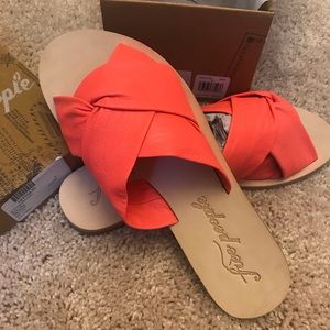 Brand New Free People Sandals Neon Coral